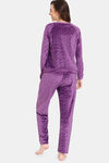 Zivame Plush Velour Knit Poly Winterwear Set - Spiced Bloom — thumbnail 3